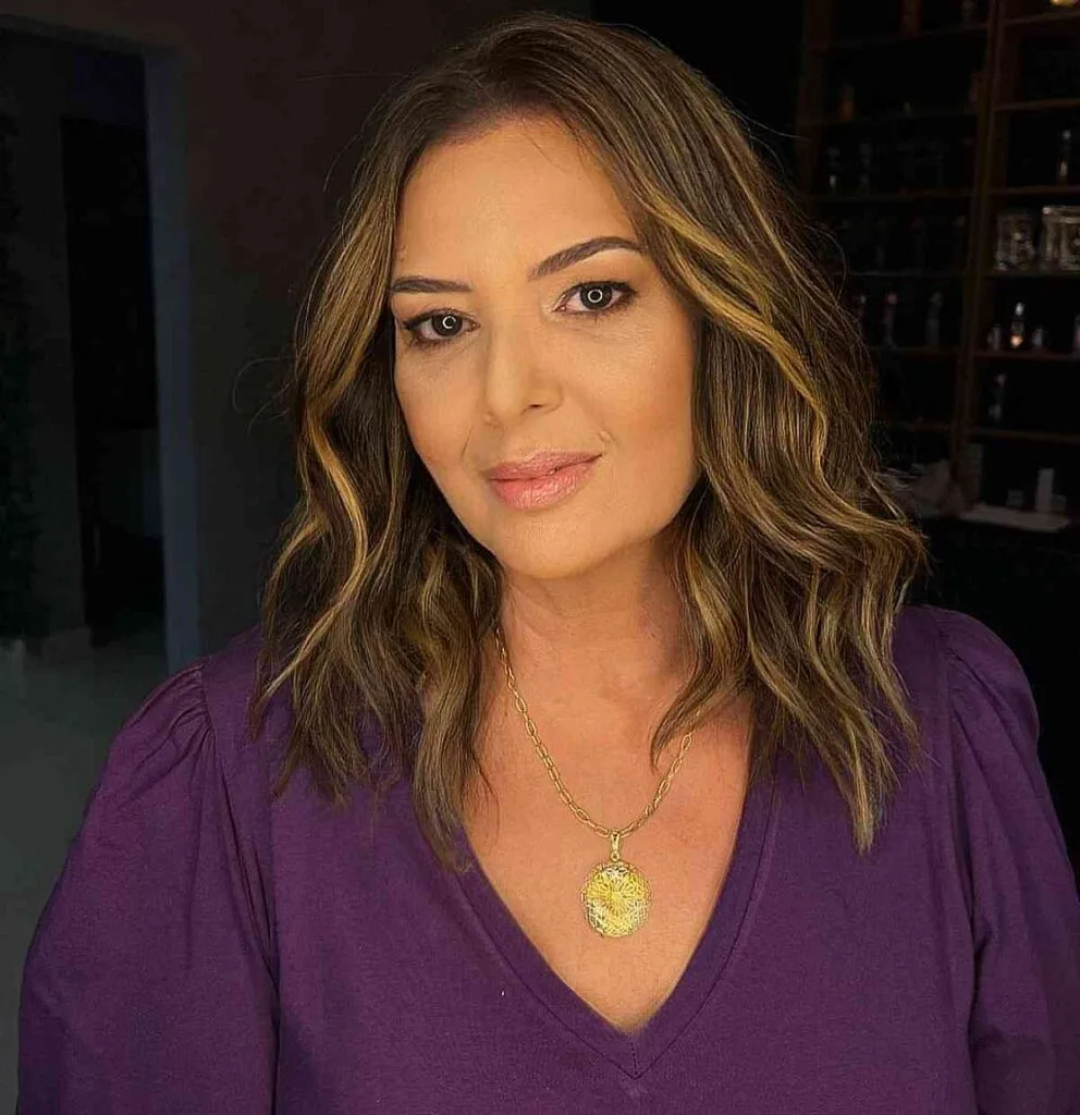 Medium-Length Blonde Balayage for Ladies 50 and Over