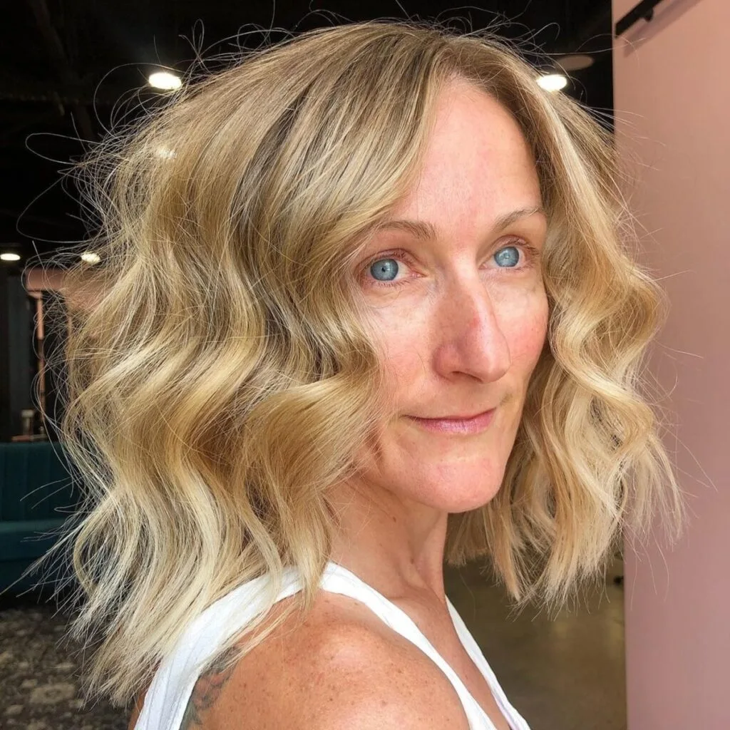 Medium Length Wavy Lob Hairstyle