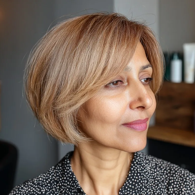 Modern Blunt Bob with Subtle Bangs for a Fresh Look