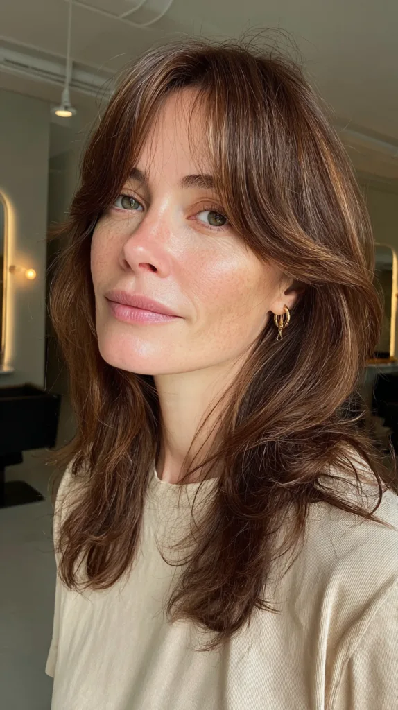 Modern Layered Cut with Soft Curtain Bangs