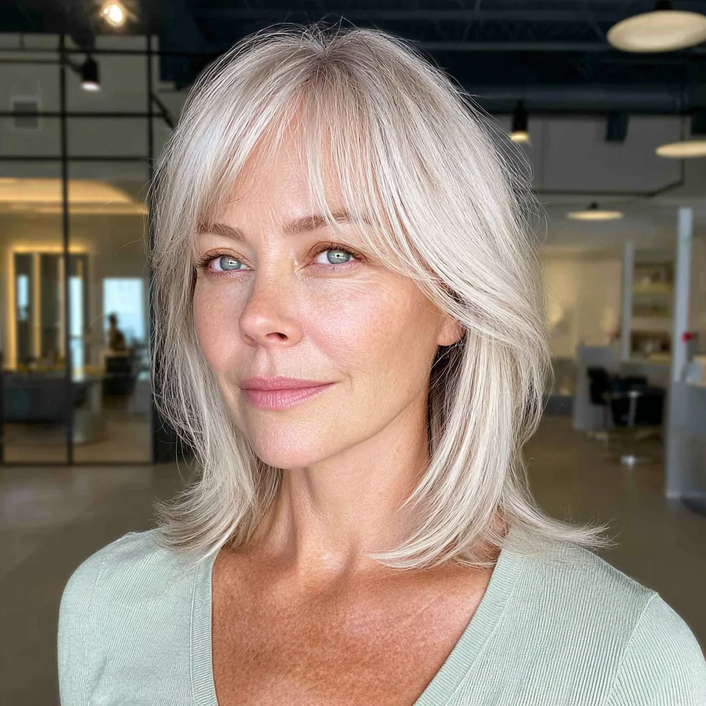 Modern Layered Lob with Soft Bangs