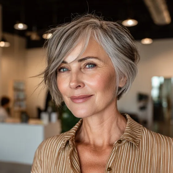 Modern Short Layered Cut with Textured Fringe