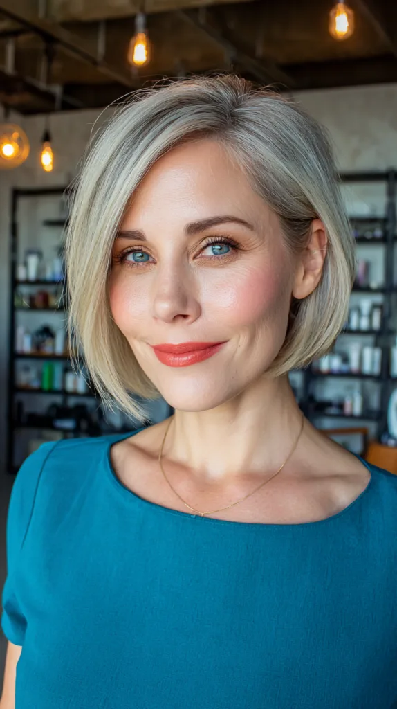 Modern Sleek Blunt Bob with Soft Highlights
