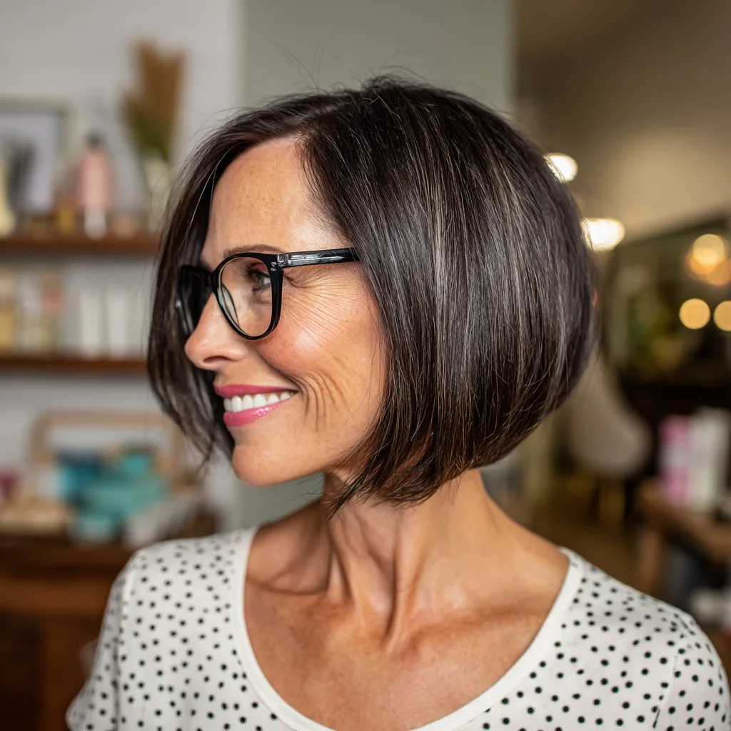 Modern Textured Dark Brown Bob with Subtle Highlights