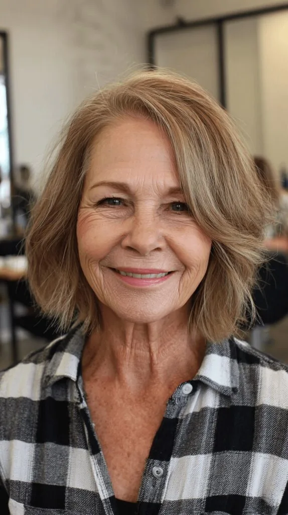 Modern Textured Frayed Bob with Gentle Waves