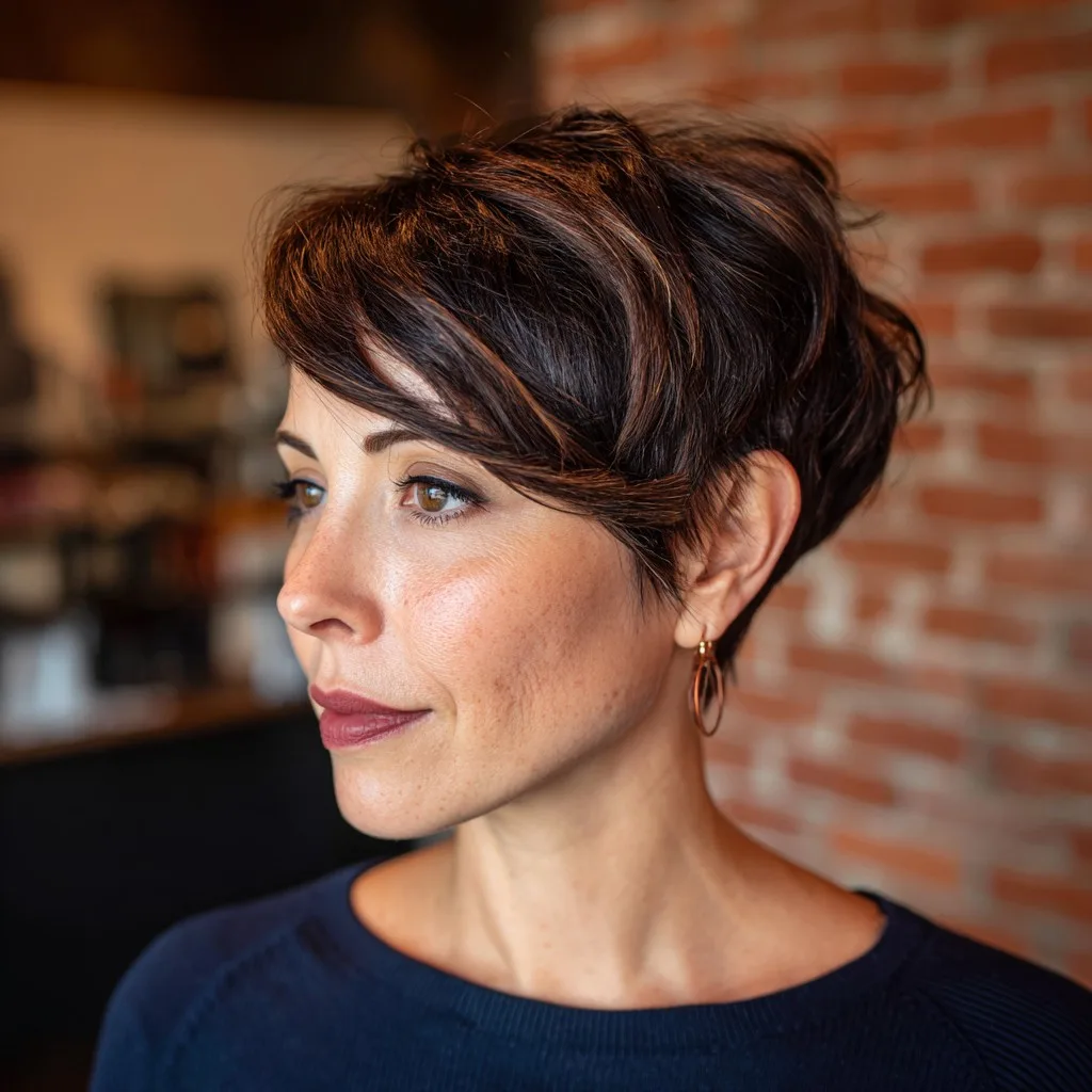 Modern Textured Pixie Cut with Subtle Highlights