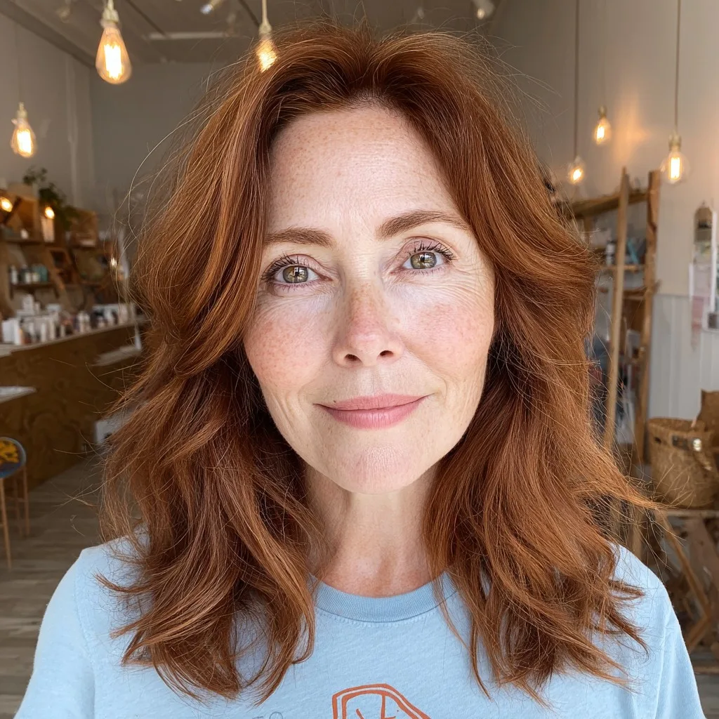 Modern Textured Red Waves with Soft Layers