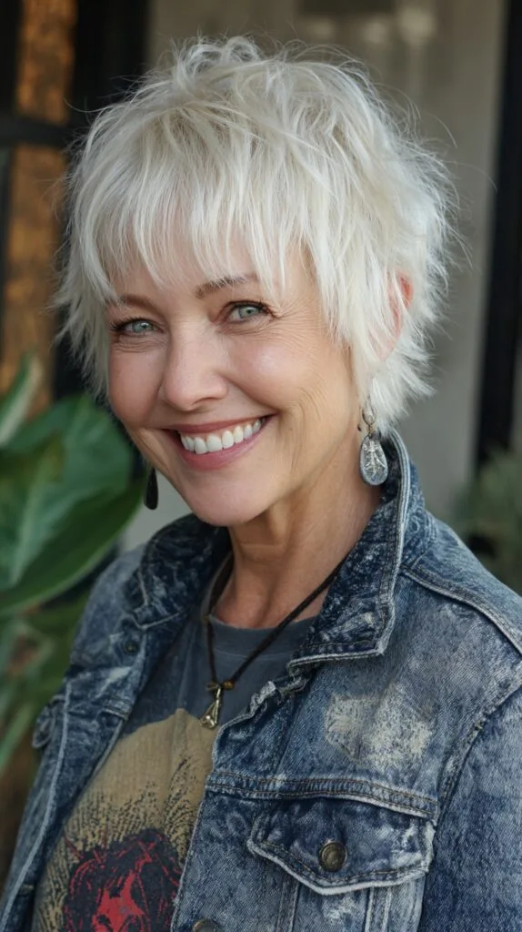 Platinum Feathered Pixie with Soft Micro-Bangs