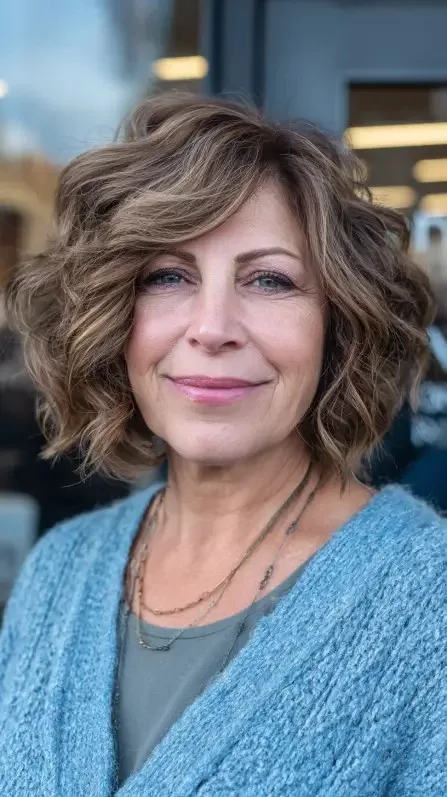 Playful Curly Ripple Bob with Soft Texture