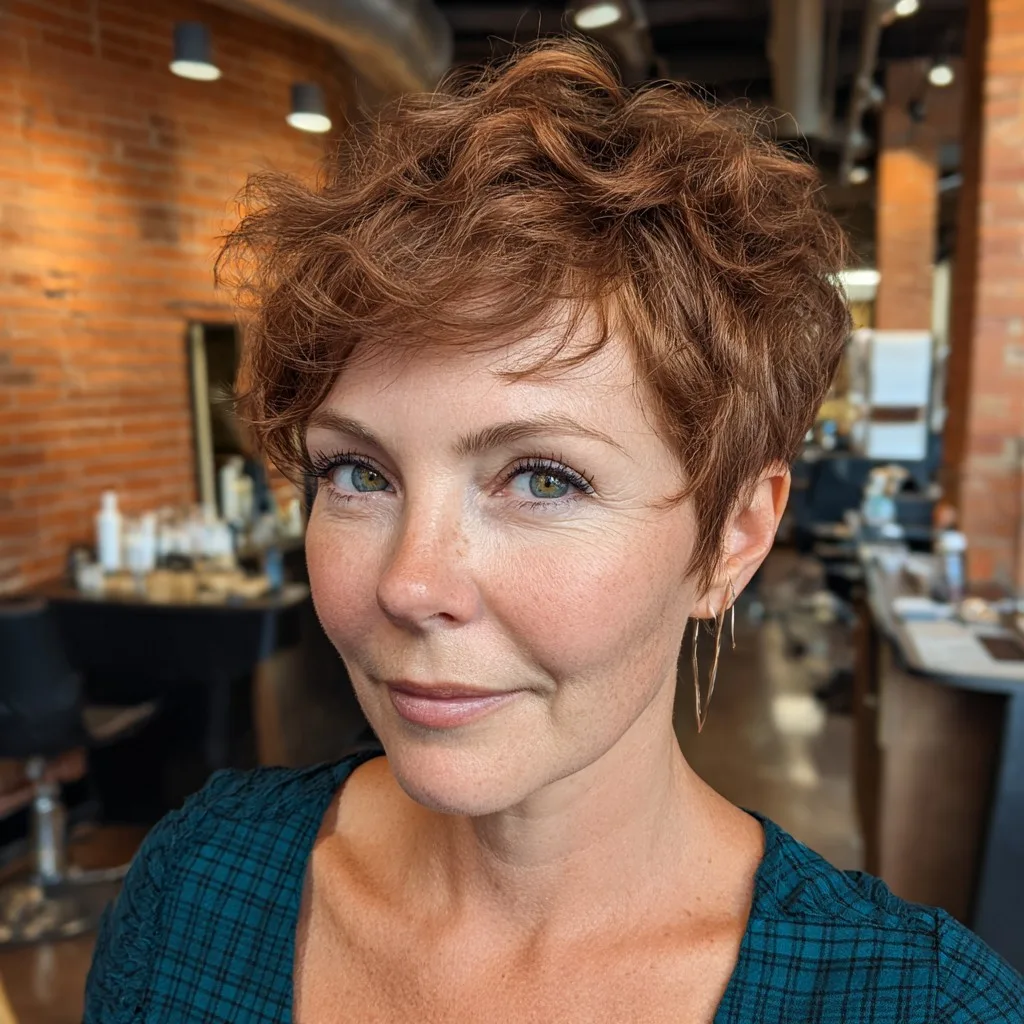 Playful Textured Pixie Cut with Soft Curls