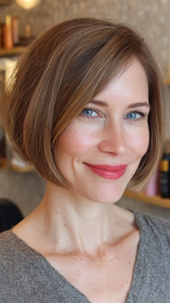 Polished Chestnut Bob with Gentle Underturn