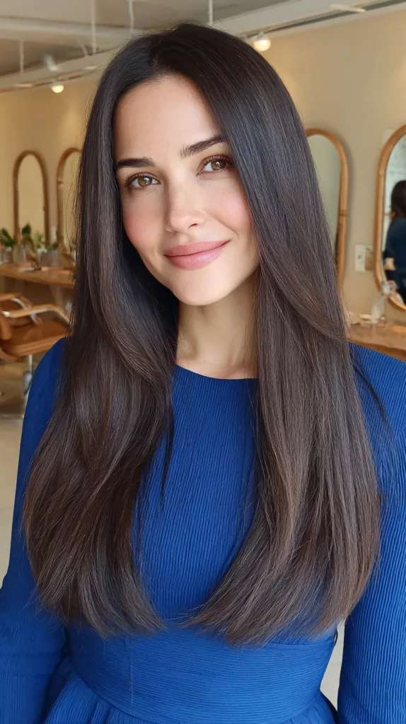 Polished Long Straight Cut with Subtle Textured Ends