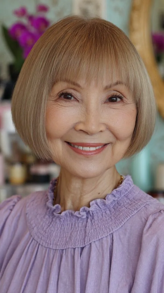 Pristine Golden Blonde Rounded Bob