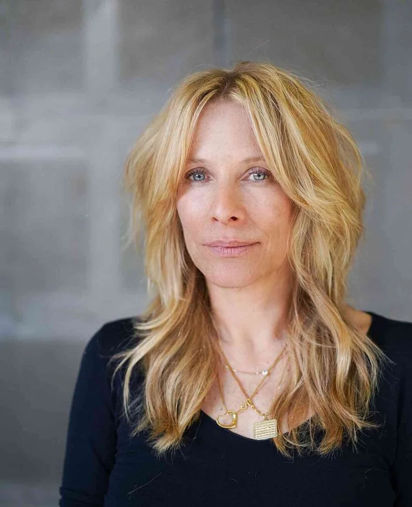 Radiant Golden Blonde Mid-Length Shag for Older Women