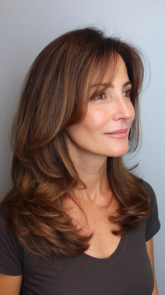 Radiant Layered Cut with Soft Curtain Bangs