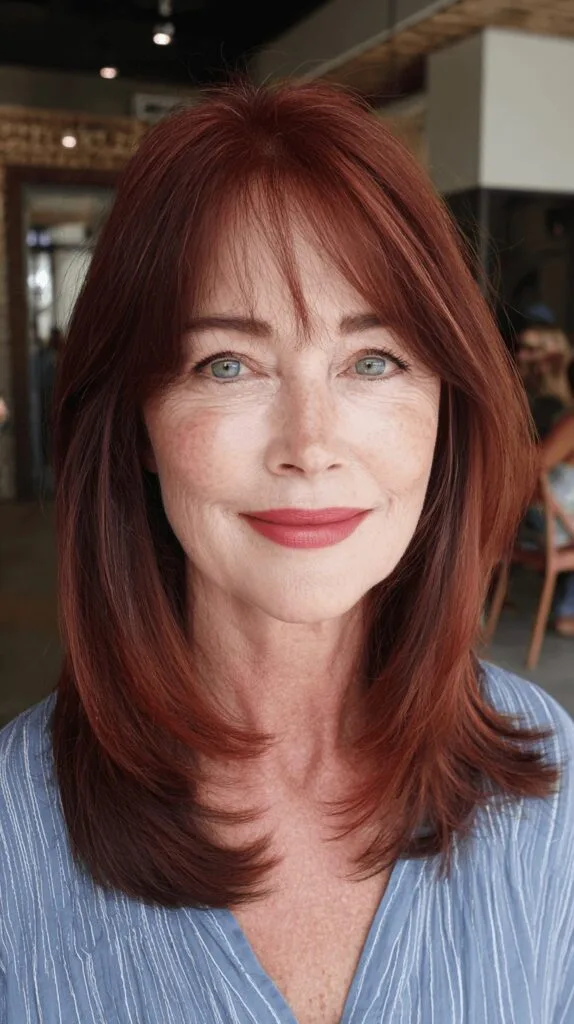Radiant Long Layered Cut with Soft Bangs