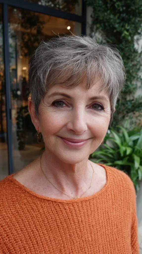 Refined Silver Pixie with Tapered Back