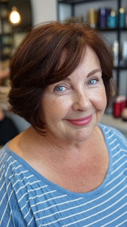 Rich Auburn Bob with Soft Waves