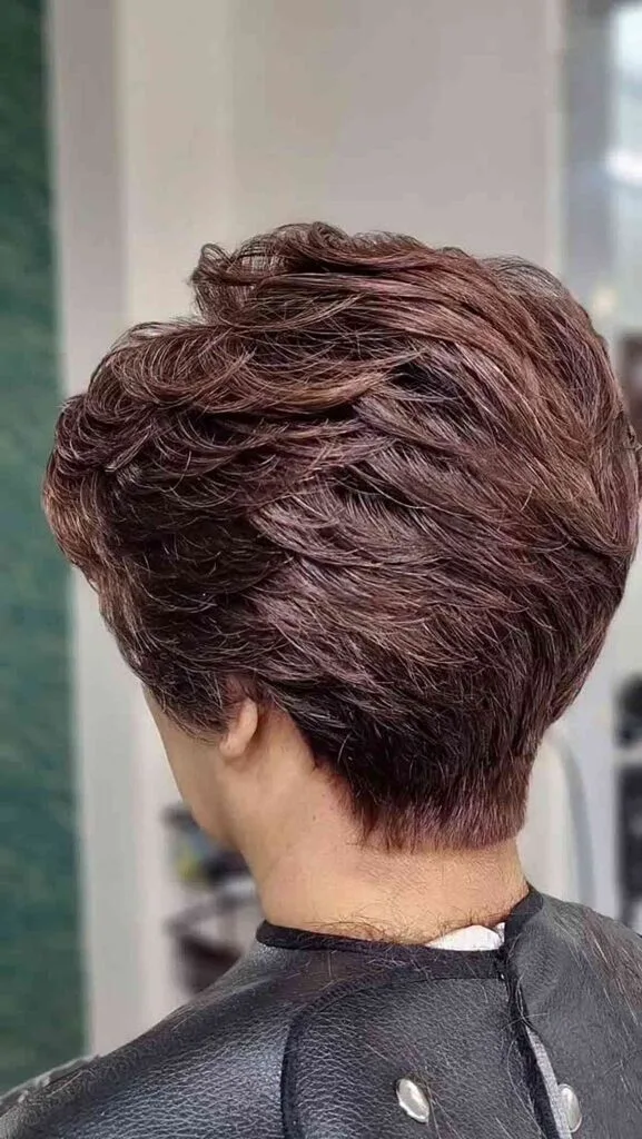 Rich Auburn Feathered Pixie Crop