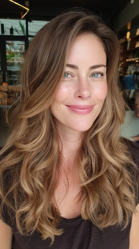 Rich Brunette Waves with Light Balayage