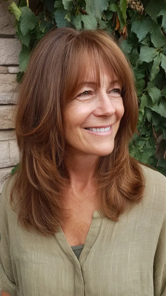 Rich Cinnamon Layered Cut for Fine Hair