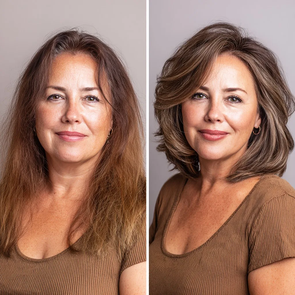 Root-Shadowed Shoulder-Grazing Lob with Stacked Face-Framing Layers