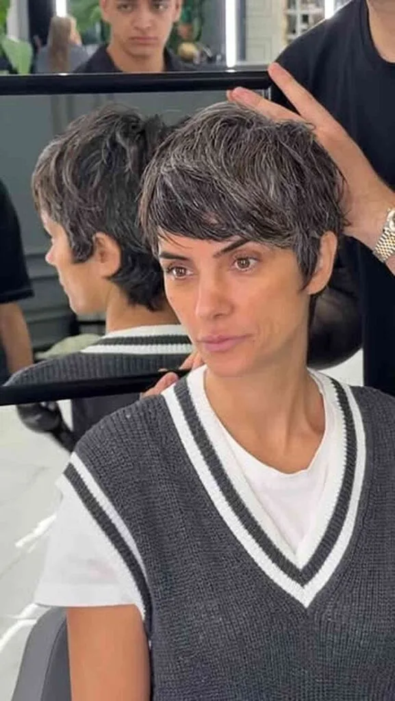Salt and Pepper Pixie Haircut for a Timeless Elegance