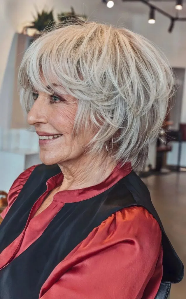Short Crop with Shagged Layers for Thin Hair for Ladies Over 70