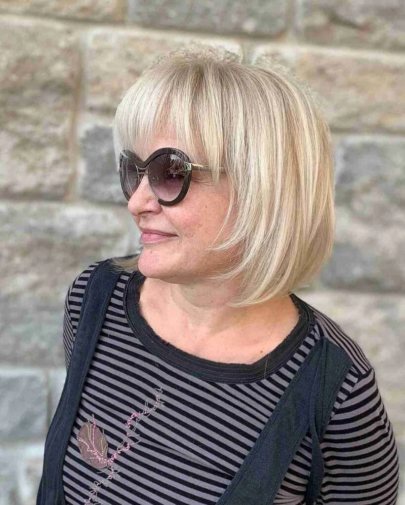 Shoulder-Grazing Sleek Wispy Bob with Soft Bangs on Fine Hair Types Over 50