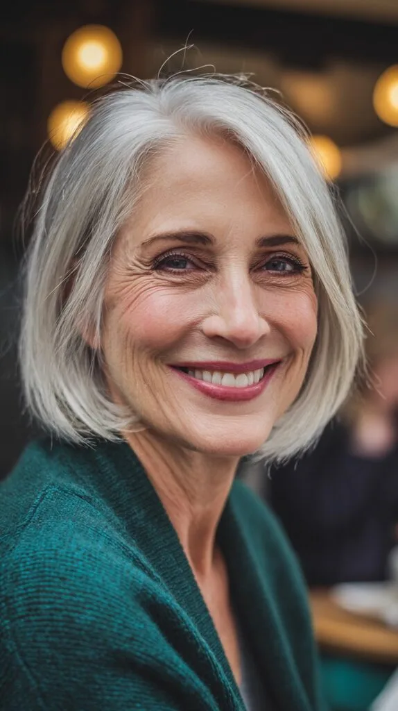 Silver Chic Pixie with Tapered Layers