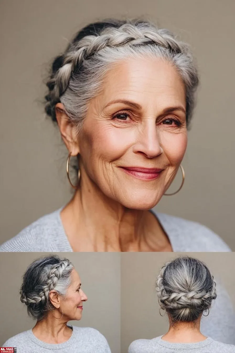 Silver Crown Braid Elegance