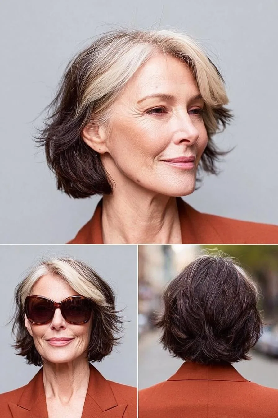 Silver streak modern bob