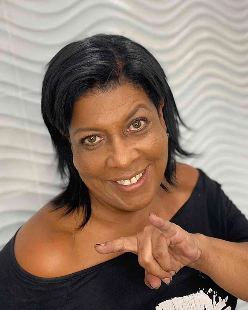 Sleek and Effortless Short Hairstyle for Black Women Aged 50