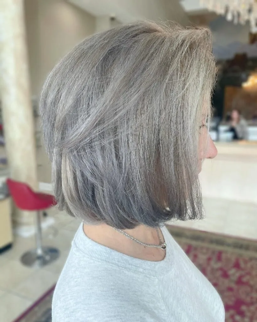 Sleek Angled bob for fine locks