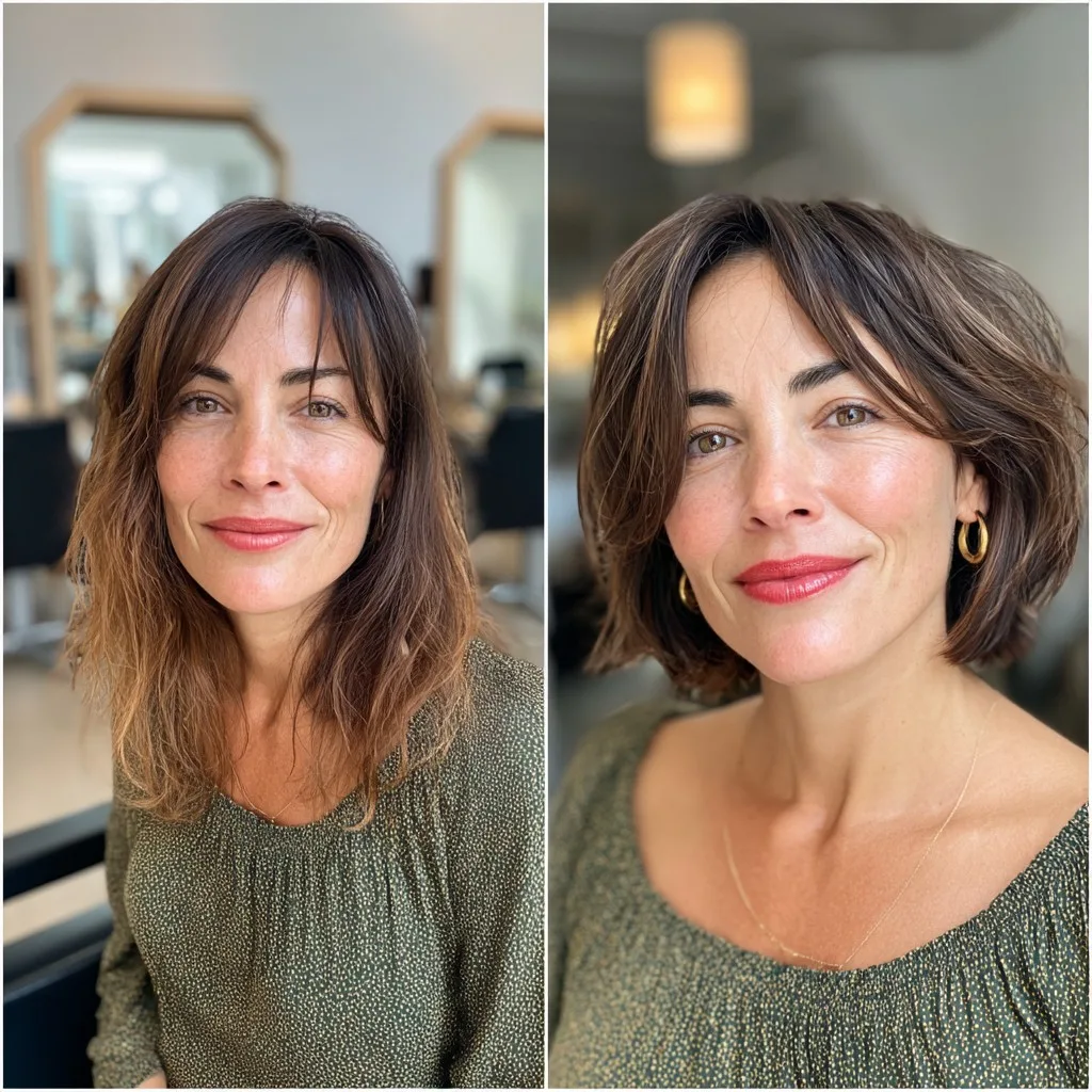 Sleek Frayed Bob with Textured Ends