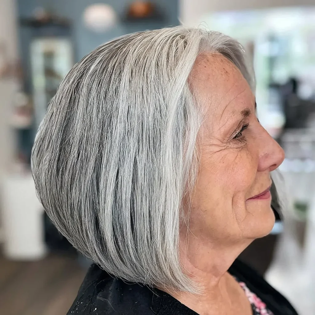 Sleek Grey Bob for Fine Hair for Women in Their 60s
