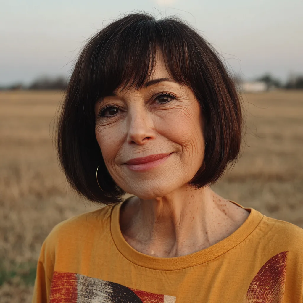 Sleek Jaw-Length Bob with Textured Bangs