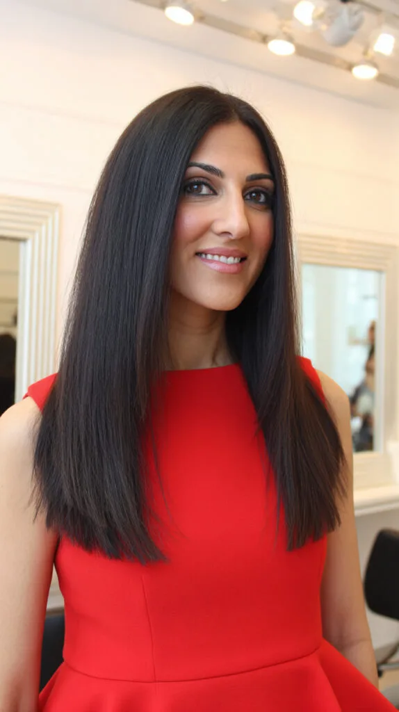 Sleek Long Straight Cut with Subtle Textured Ends