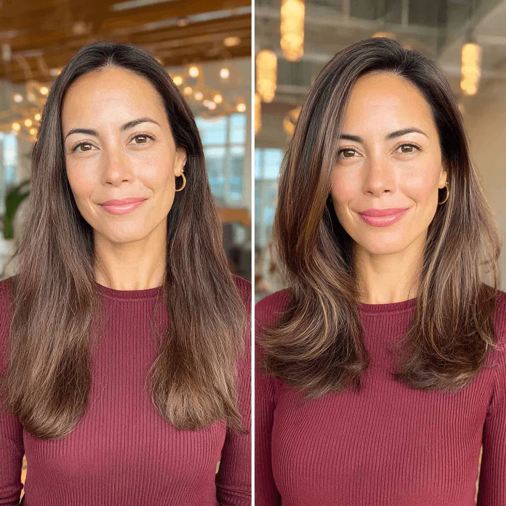 Sleek Mid-Length Cut with Soft Volume and Natural Shine