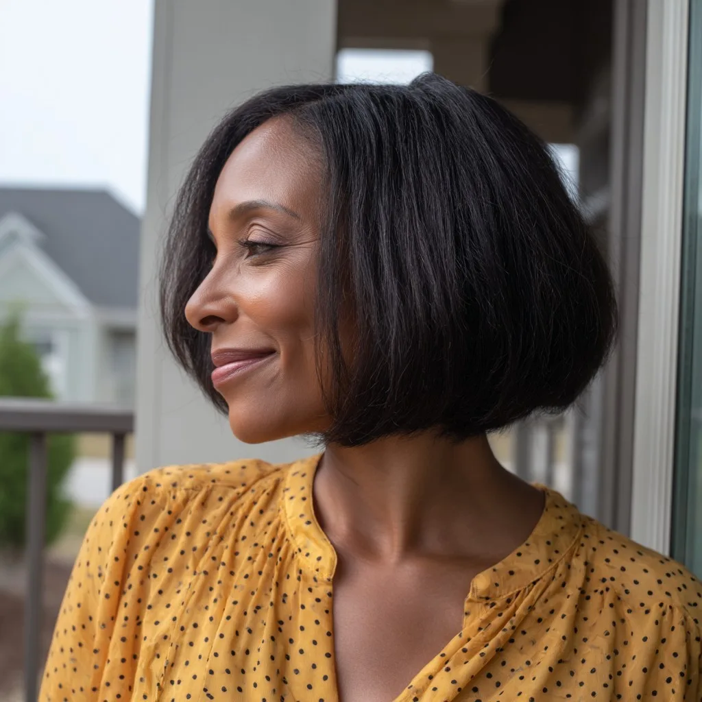 Sleek Rounded Bob with Subtle Layers