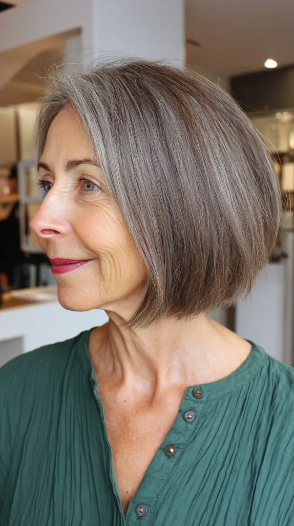 Sleek Silver Bob with Precision Tapering
