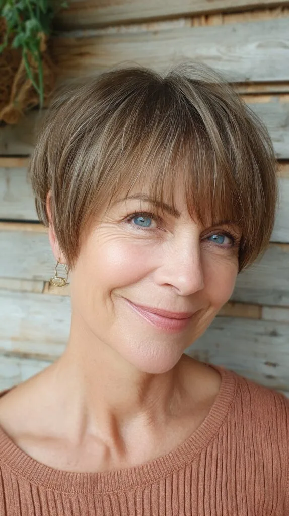 Soft Ash-Brown Pixie-Bob with Wispy Micro Fringes