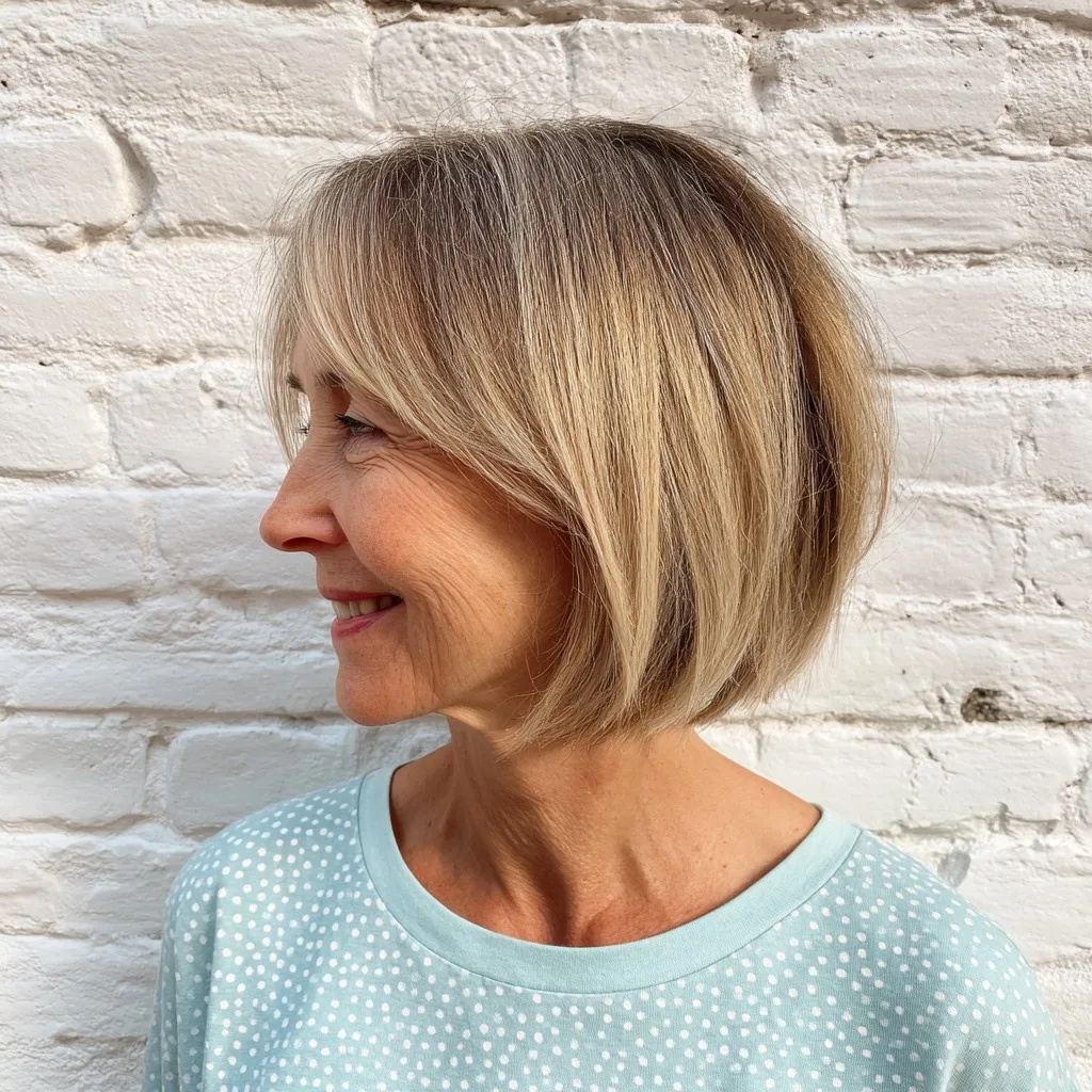 Soft Bronde Bob with Subtle Layering
