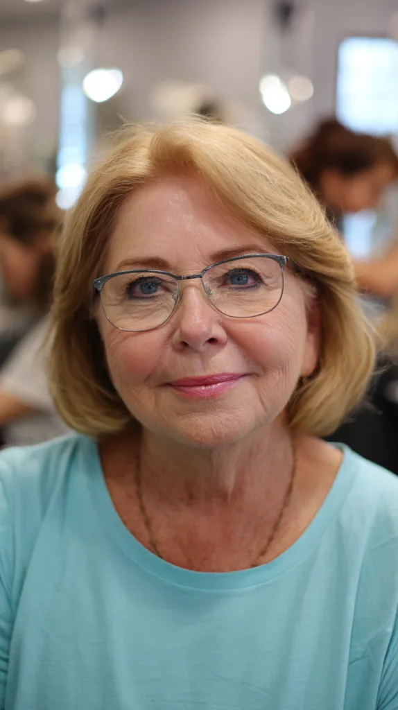 Soft Chin-Length Bob with Gentle Layers for Plus Size Over 70