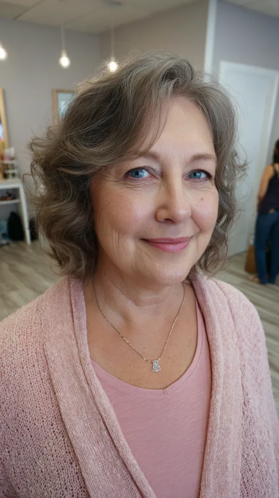 Soft Curly Lob with Subtle Layers