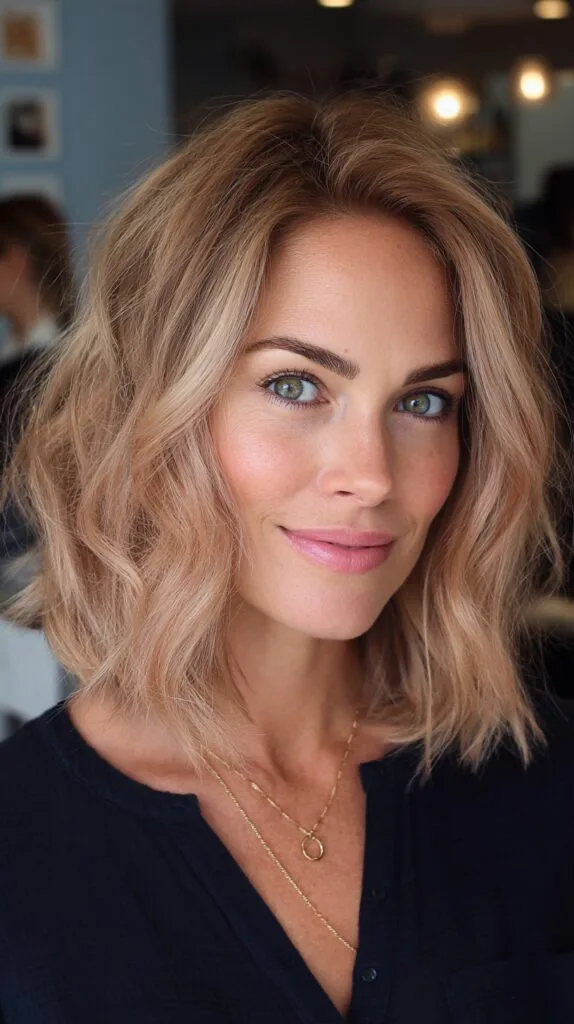 Soft Dusty Blonde Textured Lob