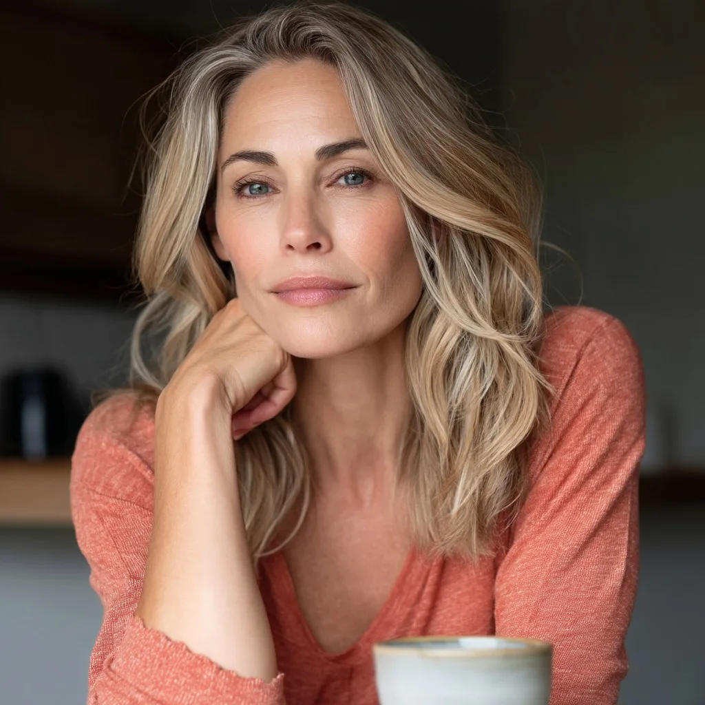Soft Layered Beachy Waves for Mature Women