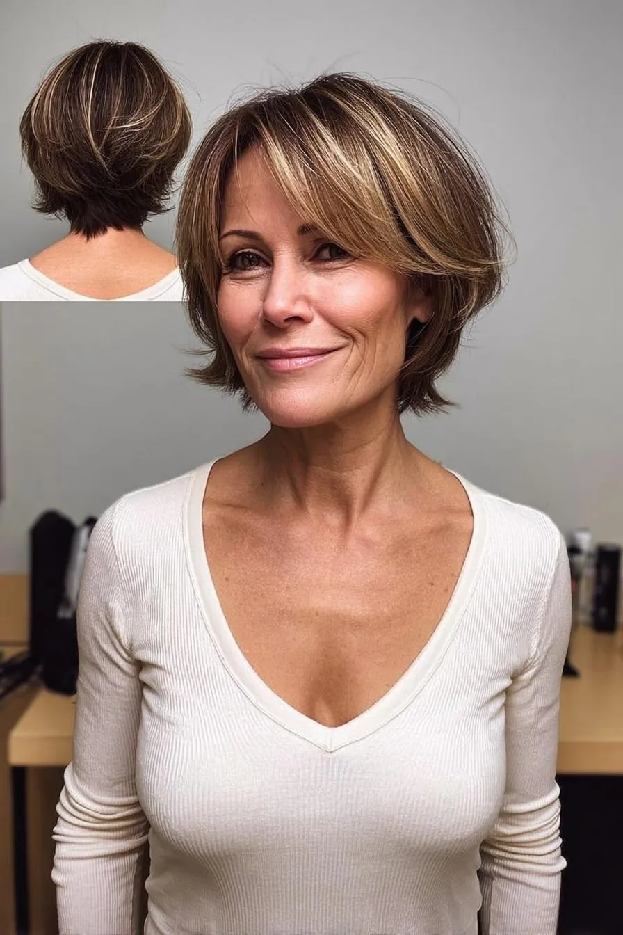Soft Layered Blonde Bob