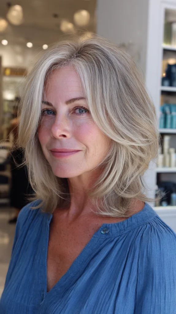 Soft Layered Cut with Gentle Face Framing for Mature Women