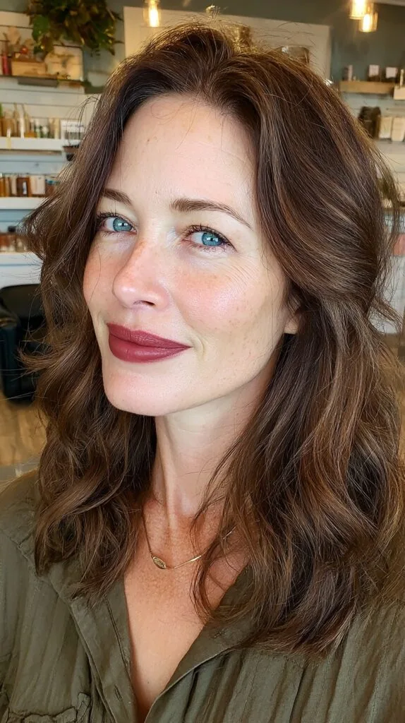 Soft Layered Wavy Cut with Subtle Highlights